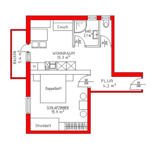 Ferienwohnung mit eigenem Balkon